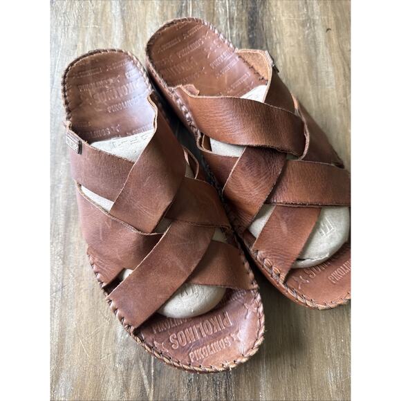 Pikolinos Tarifa Slide Sandals Men 42 Brown Leather Slip On Comfort main image 8